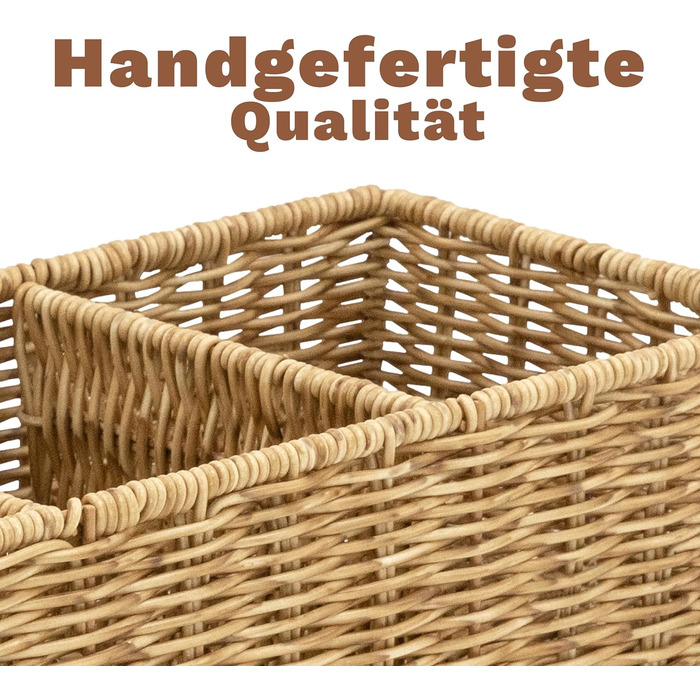 Плетений кошик з 3 відділеннями, плетені кошики для організації, органайзер та зберігання, кошик для зберігання, кошик для бачка унітазу, органайзер для стільниці у ванній кімнаті, світло-коричневий