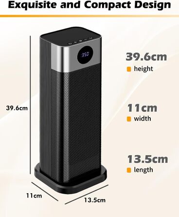 Енергозберігаючий вентилятор-обігрівач, керамічний вентилятор-обігрівач PTC потужністю 2000 Вт, кімнатний обігрівач з термостатом, дистанційним керуванням, коливаннями 70, таймером 12 годин, захистом від перегріву та перекидання, електричний обігрівач для