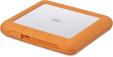 Зовнішній жорсткий диск LaCie Rugged Raid Shuttle 8 ТБ, портативний жорсткий диск - USB-C USB 3.0, стійкий до ударів пилу та вологи, для настільних комп'ютерів Mac/PC, ноутбуків, 1 місяць Adobe CC (STHT8000800) RAID Shuttle 8 ТБ