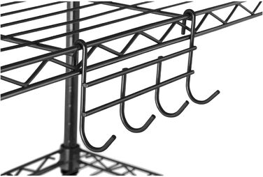 Металевий стелаж Royal Catering RCMR-1500P19T, вставний стелаж, побутовий стелаж, окремостоячий стелаж, 55x45x149,5 см, 150 кг, чорний