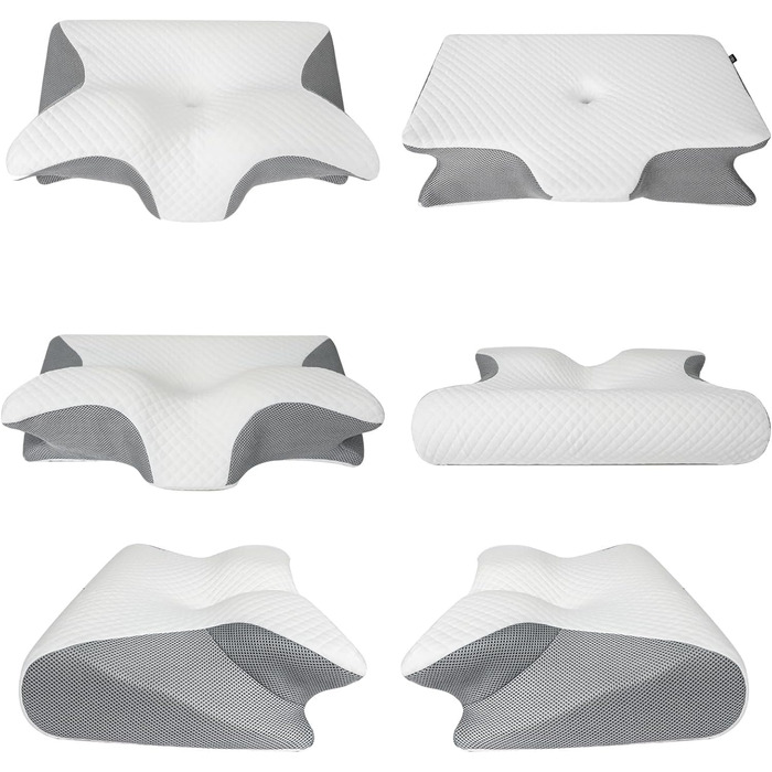 Терапевтична подушка для шиї Seladi Airflow Pro спеціалізована для здорового сну та ідеальна для людей з хропінням та апное сну. З повітропроникною підтримкою шиї, знімним чохлом, який можна прати (чорний колір)