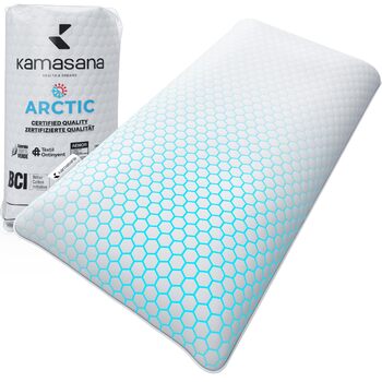 Ортопедична подушка 40 x 80 см, висота 13 см світло-блакитний охолоджувальний чохол піна з ефектом пам&39яті гіпоалергенна, ергономічна, дихаюча, з вентиляцією та підтримкою шиї