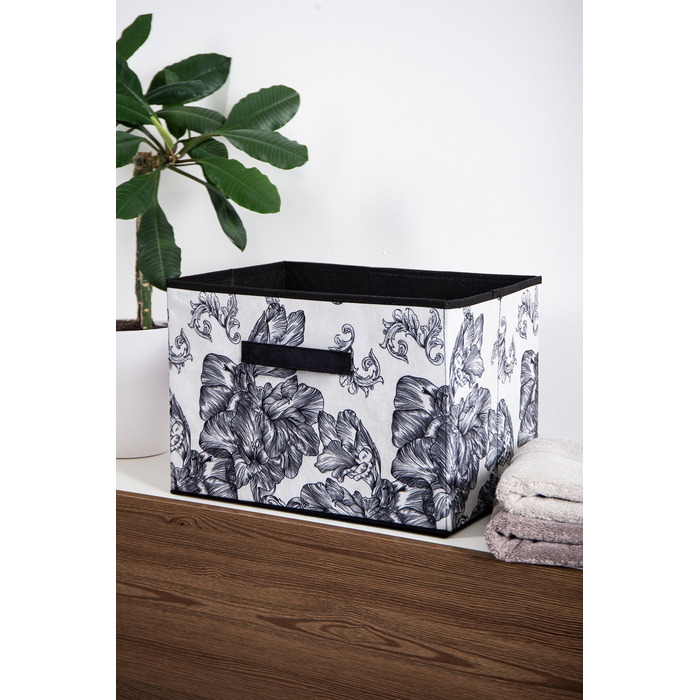 Кошик Idea Home NP-103R Anthracite Flowers 38x27x27 см (7058549)