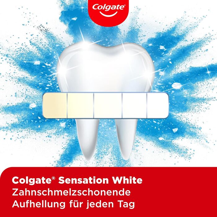 Зубна паста Colgate Sensation White 12x75 мл безпечне для емалі видалення поверхневих змін відбілювання зубів для назавжди білих зубів