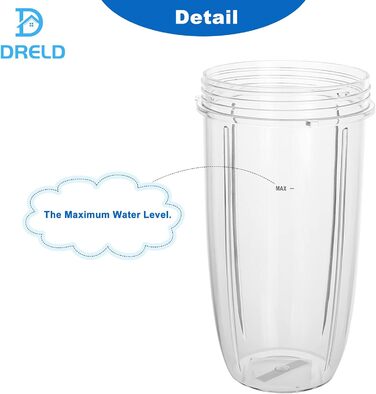 Запасні частини блендера DRELD з 5 предметів, сумісні з блендером NutriBullet Juicer 600 Вт/900 Вт, з кухлем 132 унції, 1запасним лезом екстрактора, 2гумовими ущільнювачами, 1щіткою, аксесуарами Nutribullet