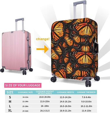 Чохол на валізу Метелики Монарх - еластичний, захисний, миється, антиподряпний, для дітей та дорослих (45.7-53.3 см)