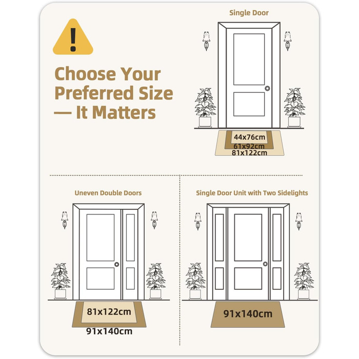 Килимок придверний COLOR&GEOMETRY 92x140 см бежевий