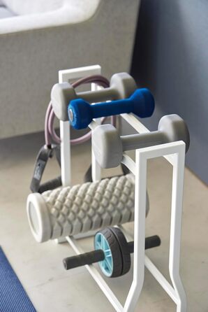 Стійка для гантелей Yamazaki 1963 TOWER, біла, сталь/силікон, 52 x 17 x 54,3 см, біла