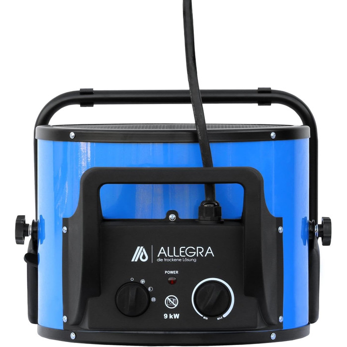 Тепловентилятор ALLEGRA AB-H92 високовольтний електричний будівельний обігрівач потужністю 9 кВт для будівельних майданчиків, майстерень та промисловості, потужний вентилятор на 400 В
