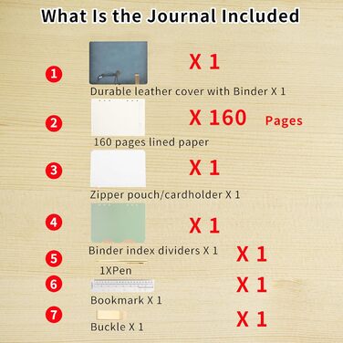 Шкіряний блокнот-щоденник Wonderpool з кільцями папка-кільце для запису, спіральний папір для ділових блокнотів, вінтажна обкладинка для офісного планування, туристичного органайзера (блакитний, A5)