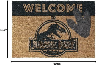 Килимок для дверей унісекс &quotПіраміда&quot, Парк Юрського періоду, багатокольоровий, полівінілхлорид 40 x 60 см, товар для фанатів, фільми 40 x 60 см (прямокутний), багатокольоровий