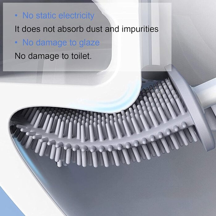 Щітка для туалету силіконова щітка для туалету та контейнер, щітка для туалету з швидковисихаючим тримачем стояча щітка для ванної