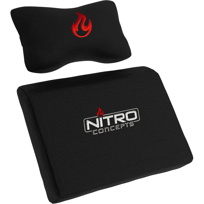 Ігрове крісло NITRO CONCEPTS X1000, ергономічне офісне крісло, обертове стільце з колесами, ігрове крісло, комп&39ютерне крісло з тканинним чохлом, вантажопідйомність 135 кг - чорне/червоне, стандартне