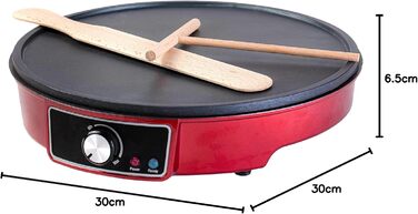 Кавоварка для млинців з антипригарним покриттям Креп діаметром 30 см Млинниця з намазувачем тіста та млинцями Млинниця для млинців, млинців, оладок одиночна