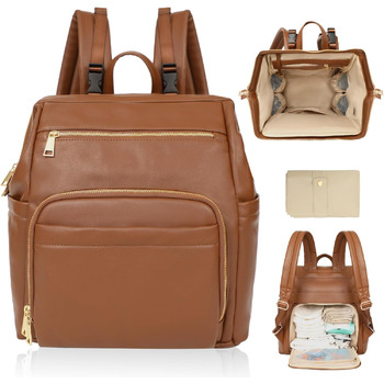 Рюкзак для підгузників, великий багатофункціональний шкіряний рюкзак для підгузників з великим портативним пеленальним рюкзаком, 2