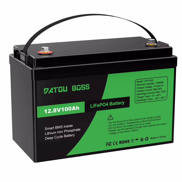 DATOUBOSS LiFePO4 12V Battery with BMS 8000Cycles, 100A 200A 300A, for Inverter, Motorhome, Solar System, Boat, Household, Solar
