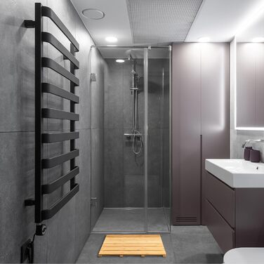 Килимок для ванни Relaxdays з бамбука, 54 x 36 см, нековзний килимок для душу для ванни, душу, сауни, для приміщень та вулиці, натуральний