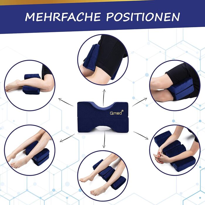 Подушка для колін для сну на боці з піною з ефектом пам&39яті, ортопедична подушка для ніг, полегшення болю в спині, суглобах та колінах, для підтримки під час вагітності