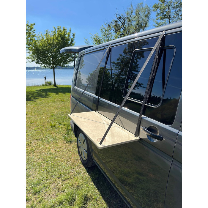 Підвісний столик для кемпінгу, підвісна полиця, дерев&39яна вулична кухня для кемперів, розсувні двері для автобуса VW, регульована висота, 80x35x1,5 см