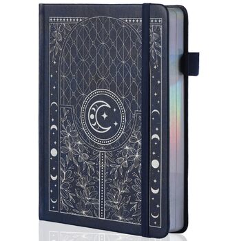 Блокнот Bullet Dotted Journal, щільний нумерований папір 160 г/м, тверда обкладинка A5 з пунктирною сіткою для жінок та чоловіків, для роботи, письма, bullet journaling, малювання, синьо-сріблястий 256