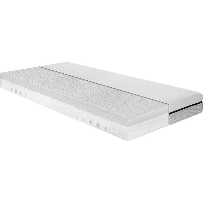 Матрац Irisette Smart 2 в 1 Duo з 7-зонним холодним пінополіуретаном, рейтинг тесту Stiftung Warentest 1.9 (випуск 02/2024), рівні жорсткості Duo H3 та H4, 90 x 200 см, сертифікований Oeko-Tex