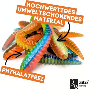 Приманка для лову форелі Zite Fishing Twerky Tailer (м&39який пластик) 3-в-1 м&39яка пластикова приманка/рибальська блешня для форелі Зроблено в Німеччині Без фталатів Альтернатива приманці та блешні для лову форелі, різні види форелі