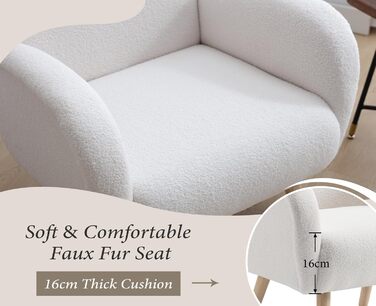 Крісло-гойдалка Chairus зі штучного хутра, крісло з відкидною спинкою для вітальні, м&39яке крісло, одномісний диван для спальні, акцентне крісло, крісло-реклайнер з дерев&39яними ніжками (біле), штучне хутро біле