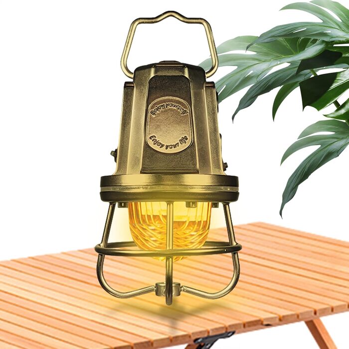 Ліхтар для кемпінгу Лампа з регульованою яскравістю та 4 колірними температурами - Світлодіодні лампи для кемпінгу - для походів на свіжому повітрі, відключення електроенергії, тентів, балкону, бронзовий