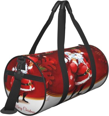 Яскрава спортивна сумка для подорожей з різдвяним дизайном Санта з подарунком. Ідеально підходить для чоловіків та жінок як спортивна сумка, дорожня сумка або сумка для пляжу.