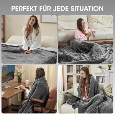 Ковдра Airfish з підігрівом 180x130 см Мяка преміальна ковдра з 6 режимами нагріву, 12-годинним таймером та автоматичним вимкненням Енергозберігаюча та придатна для прання в пральній машині для ліжка, дивана, домашнього офісу