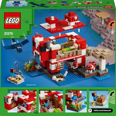 Конструктор LEGO Minecraft The Mushroom Cow House 21270, 500 деталей