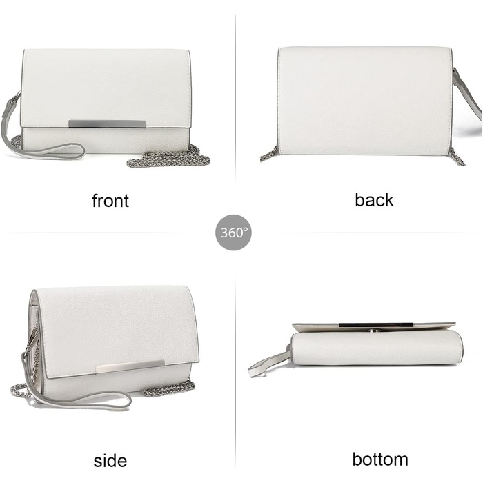 Клатчі AFKOMST для жінок, маленькі сумки через плече та літні солом&39яні пляжні сумки з ланцюжком через плече, білий ПУ