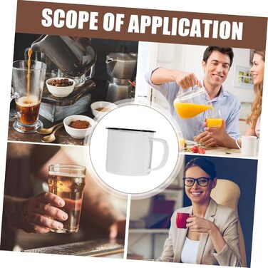 Набір емальованих кухлів Garneck з 4 предметів, для кемпінгу, маленьких бляшаних чашок для пиття, емальовані кухлі, домашні кухлі, кухлі для гарячого шоколаду, кухлі для багаття, вінтажна кухоль для кави, кухоль для води, червоний