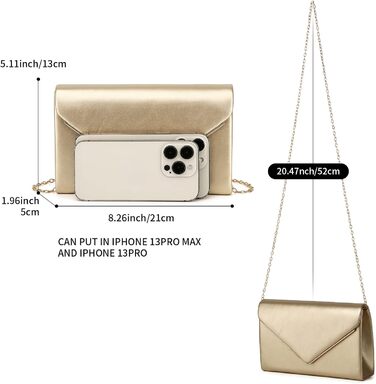 Елегантна клатч-конверт Labair з екошкіри для жінок вечірня сумочка на весілля, урочисті події. Золотий колір