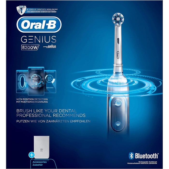 Електричні зубні щітки Oral-B 8200W ротаційні/осцилюючі білі, сріблясті