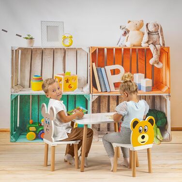 Дитячий стіл, дерев&39яний стіл для дитячої кімнати 50 x 60 x 47 см, подарунок для дітей віком 2, 3, 4, 5, 6, 7 років, меблі для самостійного складання - стіл для дітей