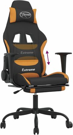 Ігрове крісло з підставкою для ніг, крісло для ПК, ігрове крісло, крісло для геймерів, крісла для домашнього офісу, крісла для ігор, крісло для PlayStation, комп&39ютерне крісло, чорно-помаранчева тканина