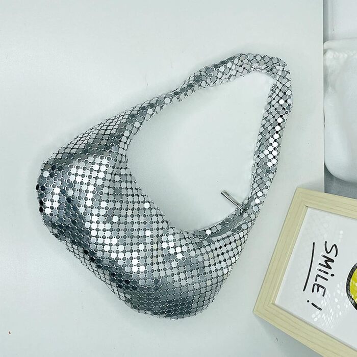 Жіноча сумка на вечірку, клатч з металевими паєтками, золота однотонна сумочка на ланцюжку