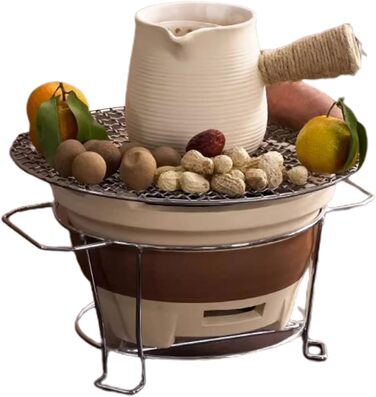 Вугільний гриль, вугільна піч Піч-гриль для заварювання чаю біля печі, чайна вугільна піч для кемпінгу на свіжому повітрі, походів, походів з рюкзаком, пікніків, барбекю. Середнього розміру.