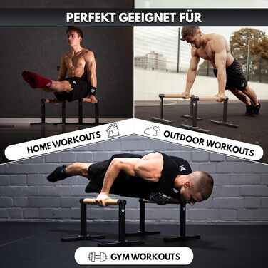 Паралельні тренажери GORNATION, включаючи стрічку для захоплення, обладнання для калістеніки для стійки на руках та віджимань, ручки для віджимань з дерев&39яними ручками/грифами, перекладини для віджимань для домашнього та на свіжому повітрі MAX