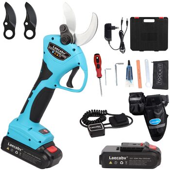 Професійні електричні садові ножиці Laecabv 40 мм, акумуляторні ножиці 21 В для саду, електричні ножиці для гілок, акумуляторні садові ножиці з безщітковим двигуном