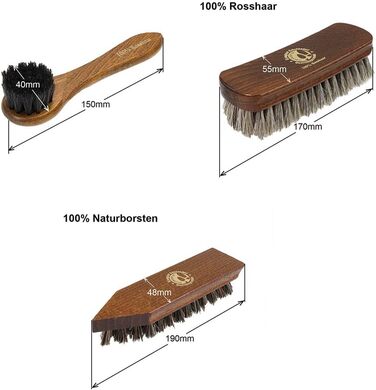 Преміальні щітки для взуття Langlauf Schuhbedarf з кінського волосу