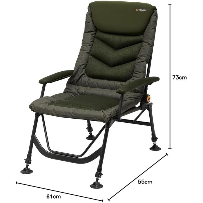 Крісло-реклайнер Prologic Inspire Daddy з довгим підлокітником - крісло для риболовлі, крісло для ловлі коропа