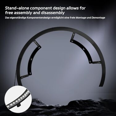 Світлодіодне освітлення мішень для дартсу CyeeLife, система світлодіодного освітлення мішень для дартсу, підсвічування мішень для дартсу надійно кріпиться до всіх мішень для дартсу, підсвічування мішень для дартсу, легке встановлення, чорний колір, 270