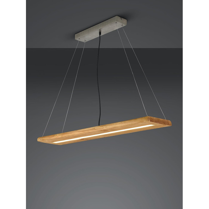 Підвісний LED-світильник Trio Leuchten Brad 323710130, античний нікель, дерево, 27 Вт LED, з димером, коричневий