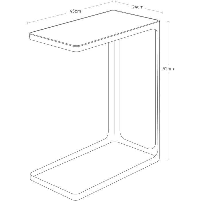 Журнальний столик YAMAZAKI 7203 з каркасом, чорний, сталь/дерево, мінімалістичний дизайн, 24 x 45 x 52 см (ДхШхВ) Чорний 24 x 45 x 52 см (ДхШхВ)