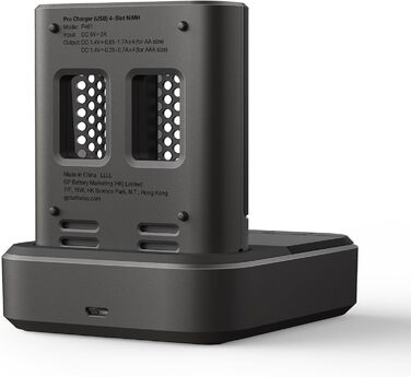 Зарядний пристрій GP RECYKO PRO USB P461, включаючи 4 батарейки RECYKO PRO AA 2000 мАг та USB-док-станцію, зарядний пристрій із док-станцією та 4 батарейками AA