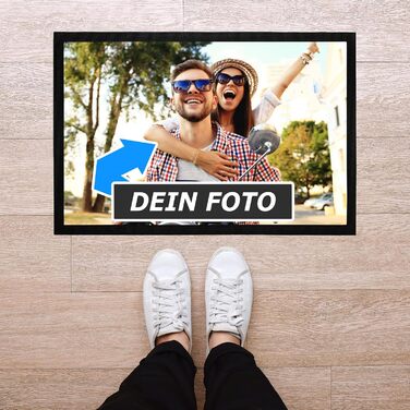 Персоналізований килимок для дверей MoonWorks з вашим власним фото, нековзний та миється, білий, 60x40 см