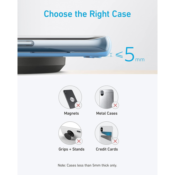 Бездротовий зарядний пристрій Anker 315, максимальна потужність 10 Вт, сумісний з iPhone 15 14 13 12 серії, Samsung S22, AirPods P