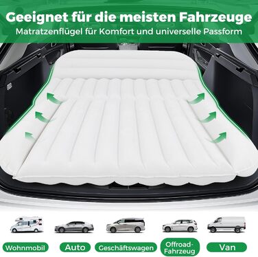 Автомобільний матрац COSTWAY, 190 x 130 см, надувний матрац для позашляховиків, двосторонній, надувний матрац з повітряним насосом та сумкою для перенесення, автомобільний матрац для багажника, кемпінгу, подорожей, активного відпочинку на природі (бежевий